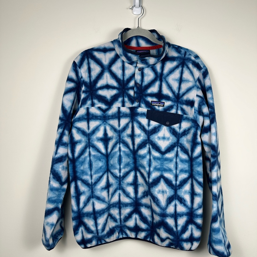 Patagonia Synchilla Shibori Tye Die Fleece Size Large Rare GUC